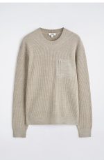 Wool Round-Neck Sweater Beige - Image 4