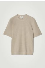 Knitted T-Shirt Beige - Image 3