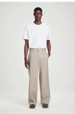 Cotton Wide-Leg Pants Gray