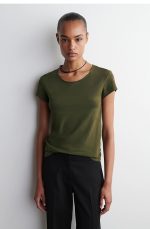 Round-Neck T-Shirt Khaki