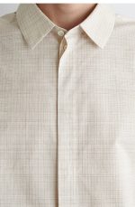 Cotton V-Neck Shirt Beige - Image 3
