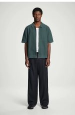 Loose Waffle Cotton Zipper Knitted