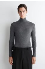 Wool Turtleneck Pullover Gray