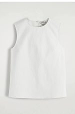 Cotton Sleeveless Shirt White - Image 4