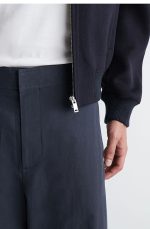 Cotton Straight Trousers Navy - Image 3