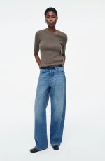 Facade Casual Low Waist Washed Denim Retro