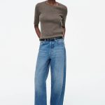 Facade Casual Low Waist Washed Denim Retro