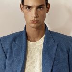 Linen Double-Breasted Jacket Blue