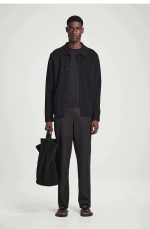 Cotton Straight Trousers Brown