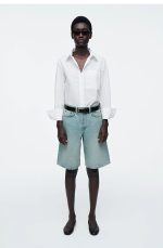 Denim Straight Shorts Blue