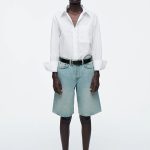 Denim Straight Shorts Blue