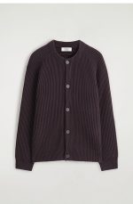 Wool Round-Neck Cardigan Red - Image 3