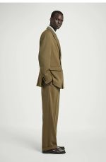 Casual Double-breasted Wool Blend Suit Camel - Image 2