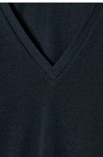 Cotton V-Neck T-Shirt Navy - Image 5