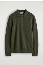 Cashmere Collared Polo Green - Image 4