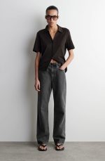 Standard High Waist Straight Denim Retro Washed Black