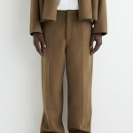 Wool Barrel Trousers Brown