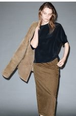 Leather Collared Jacket Beige