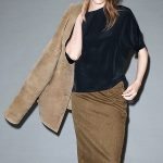 Leather Collared Jacket Beige