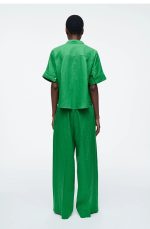 Linen Straight Pants Green