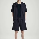 Seersucker Drawstring Shorts Navy