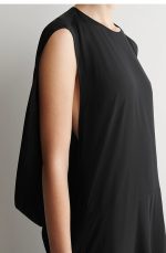 Silk Oversized Dress Black - Image 2