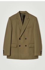 Casual Double-breasted Wool Blend Suit Camel - Image 3