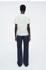 Linen Round-Neck T-Shirt White - Image 3