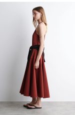 Cotton Lace-Up Dress