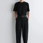 Wool Straight Trousers Black