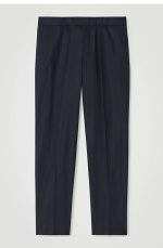 Cotton Straight Trousers Navy - Image 4