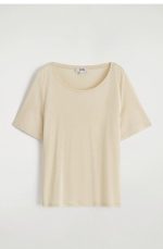 Round-Neck T-Shirt Beige - Image 4