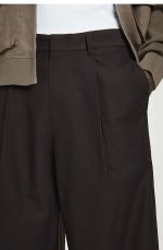 Cotton Wide-Leg Pants Brown - Image 3