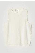 Knitted Round-Neck Vest Beige - Image 4