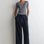 Cotton Drawstring Pants Navy