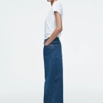 Casual High Waist Wide-leg Washed Denim Spring & Fall Wear M