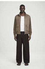 Cotton Wide-Leg Pants Brown