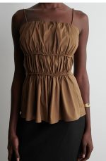 Ruched Camisole Brown - Image 2