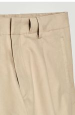 Cotton Tapered Trousers Beige - Image 4