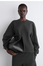 Cotton Round-Neck Shirt Gray