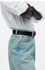 Denim Straight Shorts Blue - Image 3