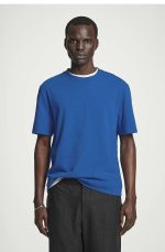 Cotton Round-Neck T-Shirt Blue