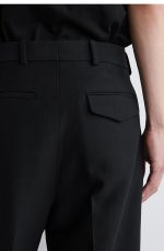Wool Straight Trousers Black - Image 3