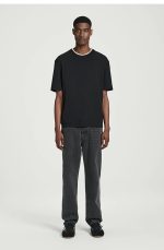 Cotton Round-Neck T-Shirt Black - Image 2