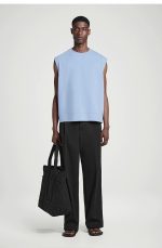 Knitted Round-Neck Vest Blue - Image 2