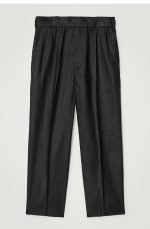 Linen Straight Pants Black - Image 4