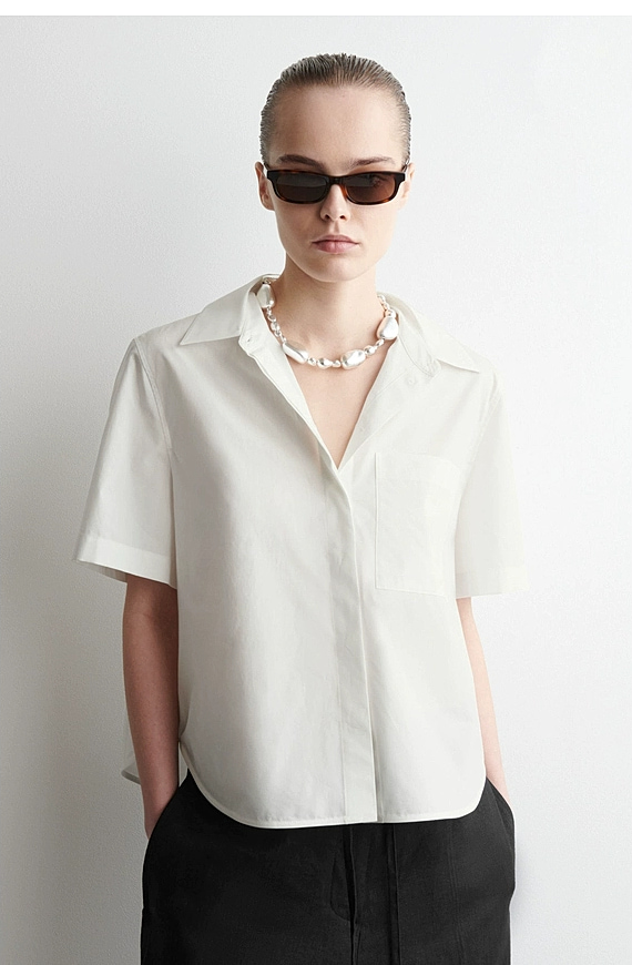 O1CN01yWAtWs1u7vsBknohB_!!4611686018427380567-0-item_pic Cotton Shirt White - Image 1