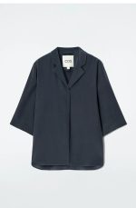 Silk Shirt Navy - Image 3
