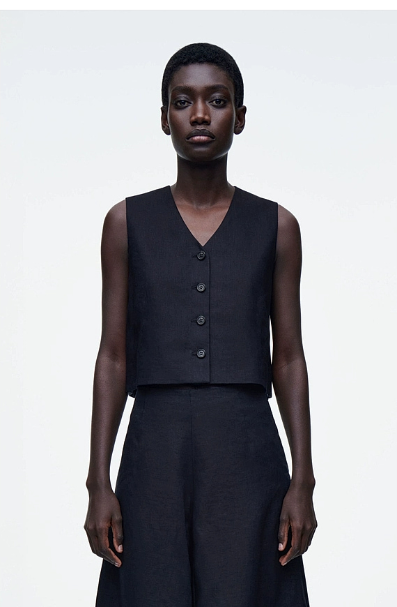 O1CN01yqMmCC1u7vsF6QohB_!!4611686018427380567-0-item_pic Linen Vest Navy - Image 1