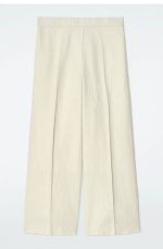 Linen Straight Pants White - Image 3